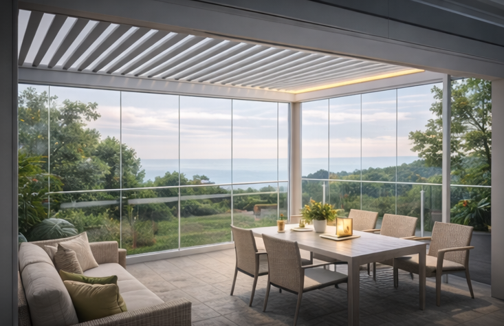 Pérgola bioclimática en terraza en Sevilla